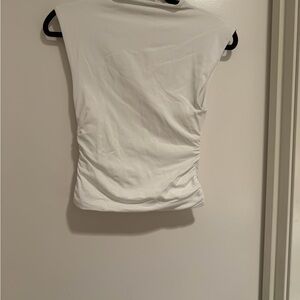 Aritzia White Ruched Tank Top